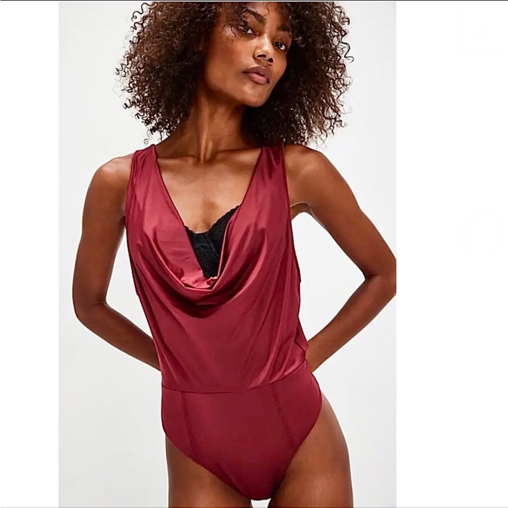 Free People When And Where Cowl Neck Bodysuit